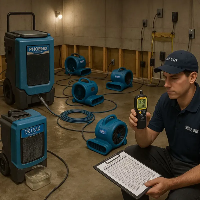 Structural Drying and Dehumidification process in Cranston, RI